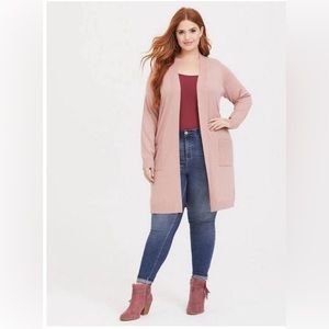 GUC torrid mauve pink long cardigan